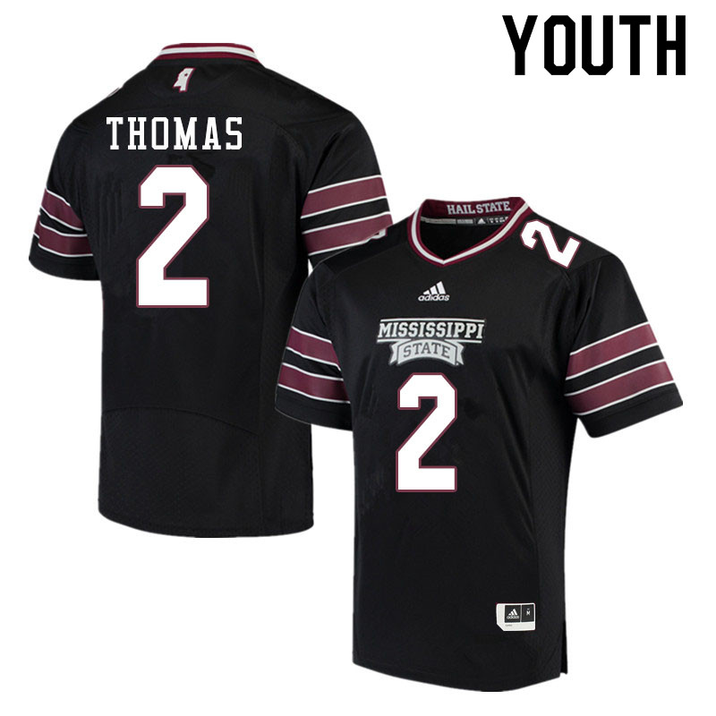 Youth #2 Deddrick Thomas Mississippi State Bulldogs College Football Jerseys Sale-Black